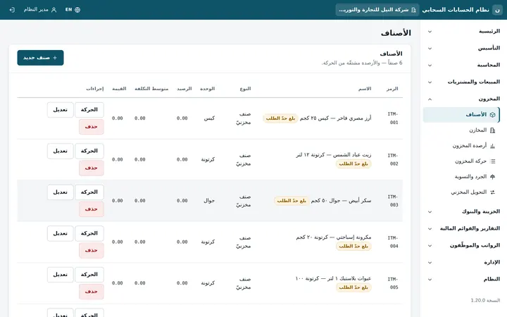 Daftrix: الأصناف